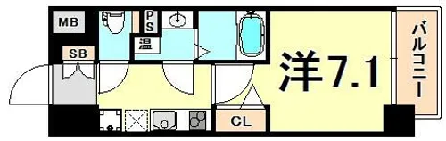 ファーストフィオーレ三宮イースト【5階】の間取り