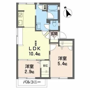 タウニィN【0210号室】の間取り