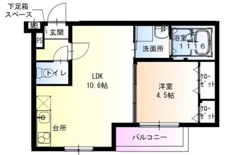 フジパレス西宮南甲子園【3階】の間取り
