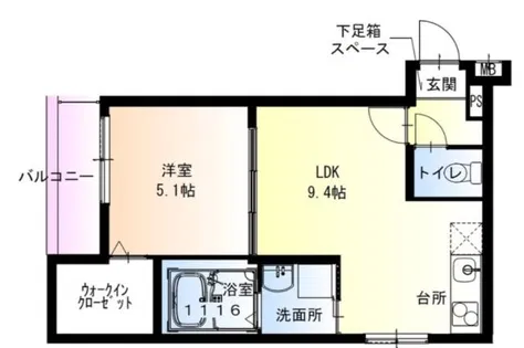 フジパレス西宮南甲子園【3階】の間取り
