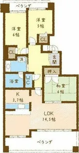 モアグレース竜美台【3階】の間取り