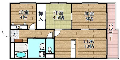 サンパティオ A棟【3階】の間取り