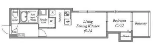 1LDKの間取り画像