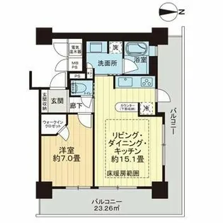 ライオンズタワー神戸旧居留地【10階】の間取り