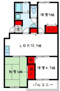 サニープラザ B棟【1階】の間取り