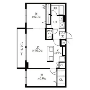 グレン山鼻【5階】の間取り