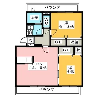 エスポワール美園【3階】の間取り