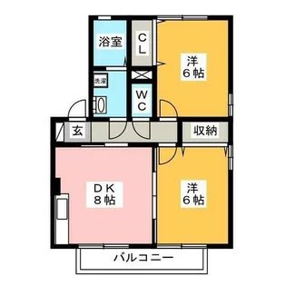 アムール財木屋 B【2階】の間取り