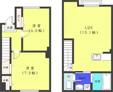 ディアス二十四軒【1階】の間取り