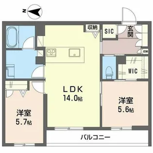 ラバンス【0202号室】の間取り