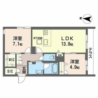 ラバンス【0105号室】の間取り
