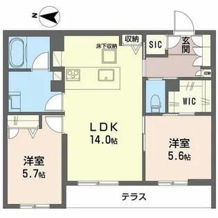 ラバンス【0102号室】の間取り