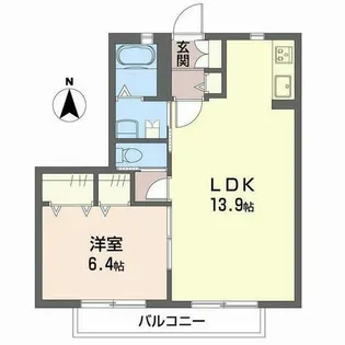 ラパトリア・列花須【2階】の間取り