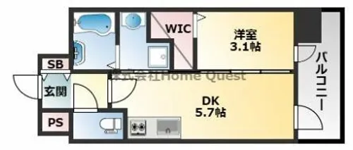 エステムコート大阪プリューム【605号室】の間取り