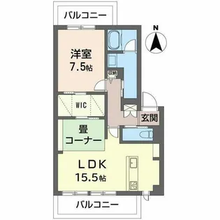 ヴィラソレーユ古曽部町AB【B202号室】の間取り