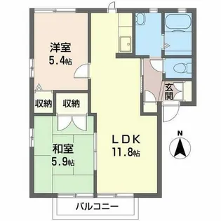 ディアス白国【0201号室】の間取り