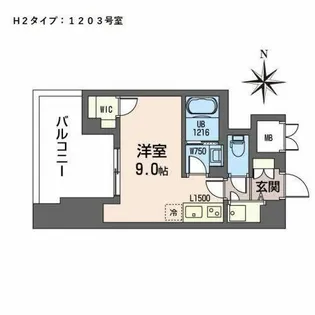 プラシーデンス本町【1203号室】の間取り