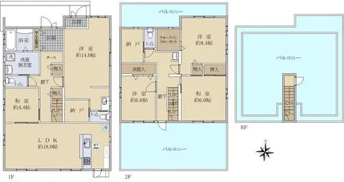 愛知県一宮市伝法寺4丁目【一戸建】の間取り