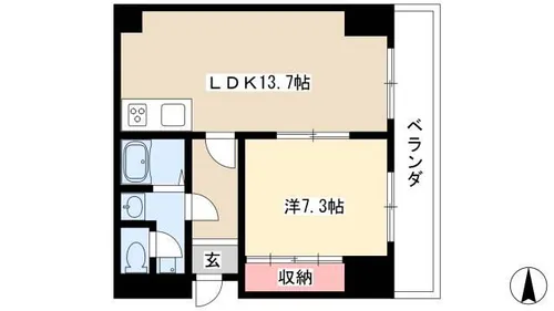 ウエストクリーク【4階】の間取り