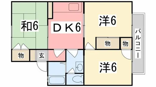 クレア【201号室】の間取り