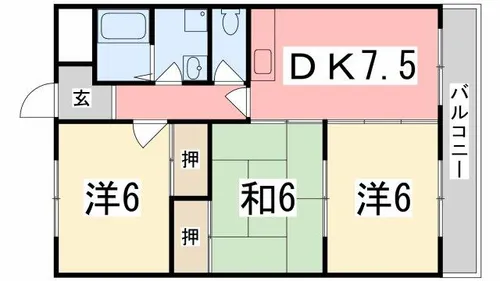 タウンズイノウエ【3-B号室】の間取り