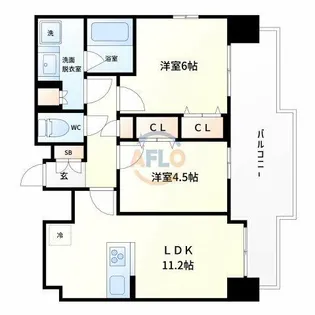 エスリード ザ・グラン上本町【9階】の間取り