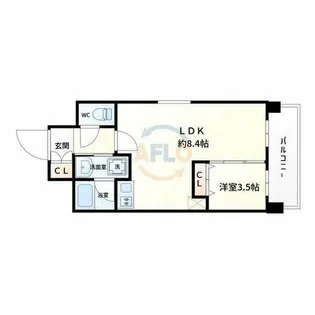 L’avenir西長堀ParkFront【10階】の間取り