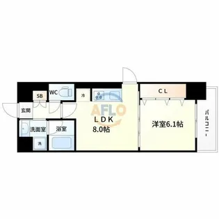 ハーヴェスト江坂【1階】の間取り