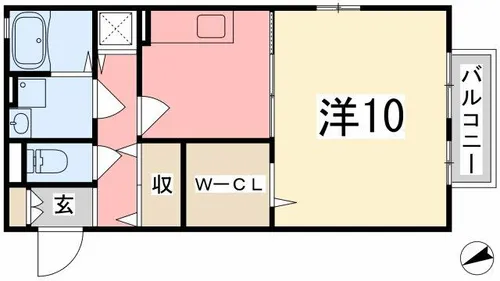 プランドール今在家 B棟【B205号室】の間取り
