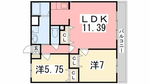 ウエストリバーB【203号室】の間取り