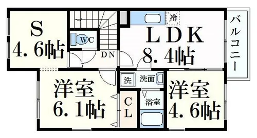プリムローズ・コート【2階】の間取り