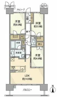 リバーガーデン福島木漏れ日の丘CD棟【13階】の間取り