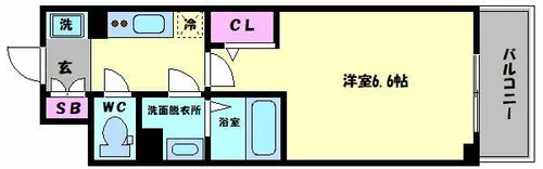 エスリードレジデンス大阪本町【10階】の間取り