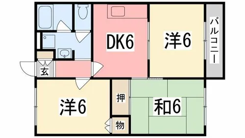 スマイル伊保Ⅰ棟【203号室】の間取り