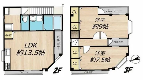 日光タウンハウス【2階】の間取り