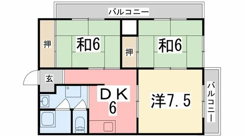 コーポラスエル【502号室】の間取り