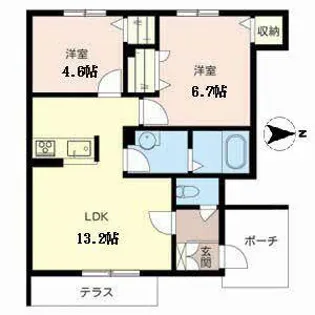 ヴィフレーヴ【1階】の間取り