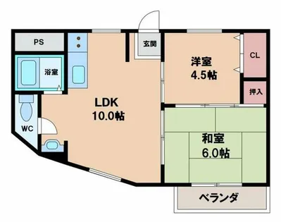 シャトー北畠【2階】の間取り