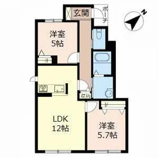 Maison des arts【0105号室】の間取り