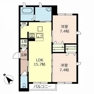 グランディール【0201号室】の間取り