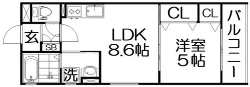 ピレーネ明和【1階】の間取り