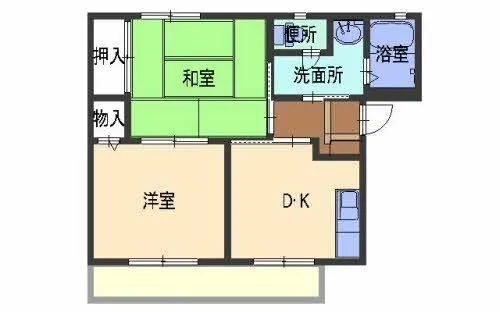 エステート 朝日が丘【A202号室】の間取り