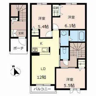 ヴィラーチェ尾上【2階】の間取り