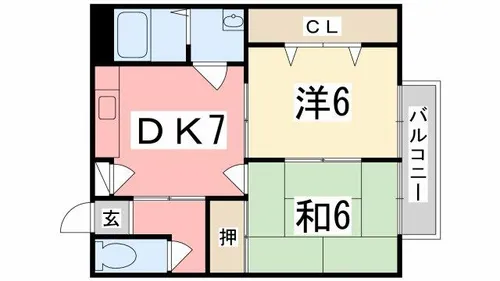 レイクサイドヴィラ D棟【103号室】の間取り