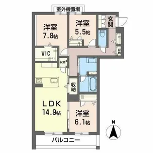 グランジーク みなと【0303号室】の間取り