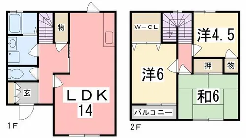 兵庫県姫路市御立東4丁目【テラスハウス】の間取り