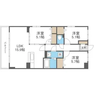 カーサ・ヴェルエスタ【5階】の間取り