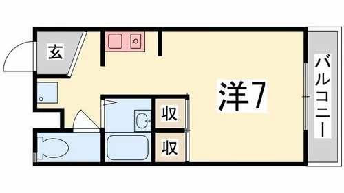 リバーハイツ【202号室】の間取り