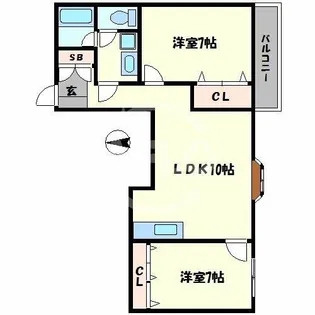 難波パークハウス【10階】の間取り
