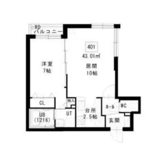 ノヴァ桑園【401号室】の間取り